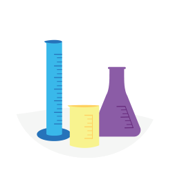 Graduated Cylinder, flask, beaker