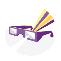 Diffraction Glasses, prism, rays, rainbow, 3d